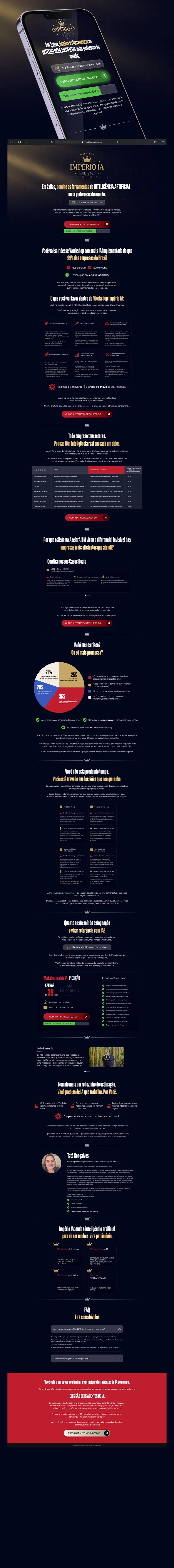 Landing page do Workshop Império IA, a página inteira
