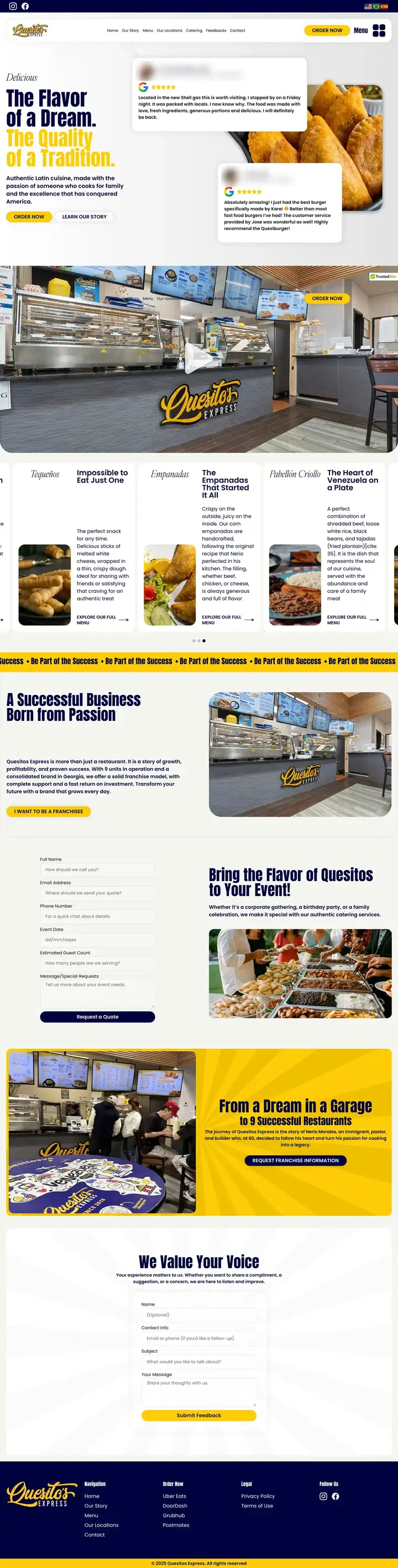 O site da Quesito's Express